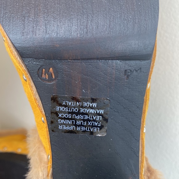 NWOT Charles David Limited Platform Suede Clog, Mustard Yellow, size 41 - Picture 10 of 15